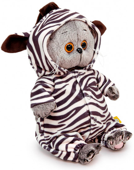Игрушка мягкая «Кот Басик Baby в комбинезоне Зебра»