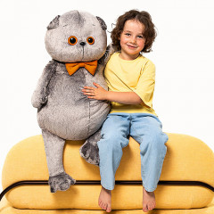 Игрушка мягкая «Кот Басик с бархатным бантом» - Фото 3