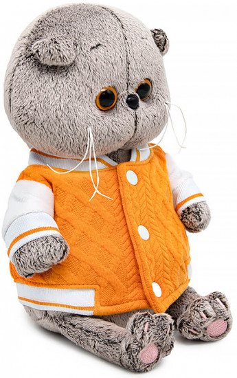 Игрушка мягкая «Кот Басик Baby в бомбере на кнопках»