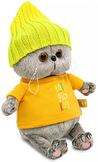 Игрушка мягкая «Кот Басик Baby в футболке Вот это кот»