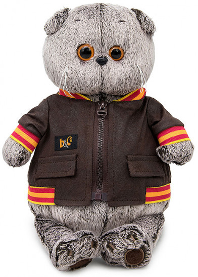 Игрушка мягкая «Кот Басик в кожаной куртке»