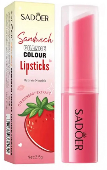 Увлажняющая помада-бальзам «Change Colour Lipstick Strawberry Extract»