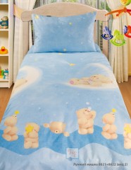 Комплект постельного белья для детской кроватки «Лунный мишка» (арт. 8621, поплин, 1 наволочка 40х60) - Фото 1