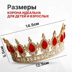 Корона-топпер на торт, праздничное украшение в виде диадемы - Фото 4