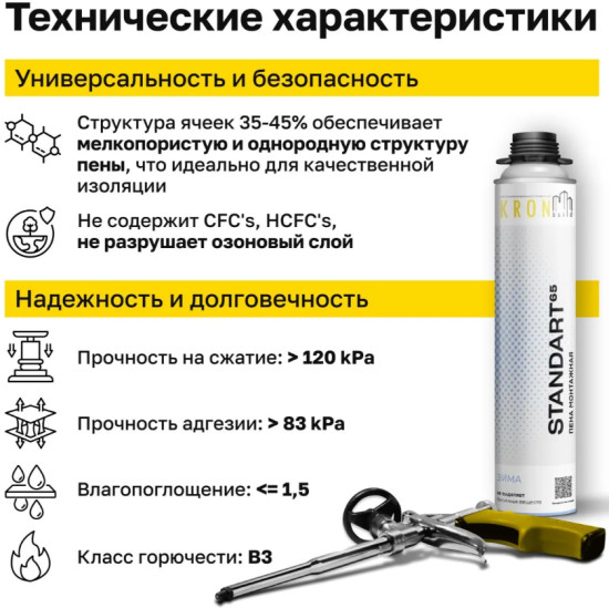 Пена монтажная профессиональная зимняя «Standart 65»