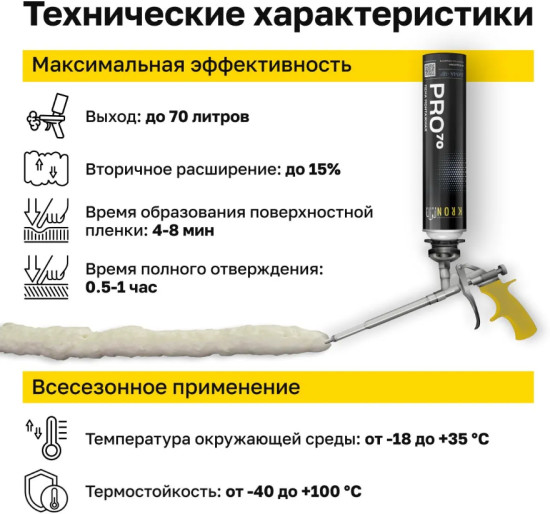 Пена монтажная профессиональная зимняя «PRO 70»