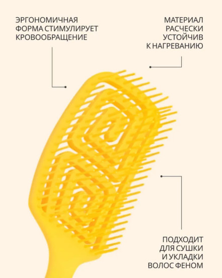 Расческа для сухих и влажных волос с ароматом манго