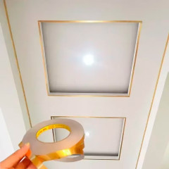 Самоклеящаяся лента интерьерная 50м Gold ширина 1см - Фото 2