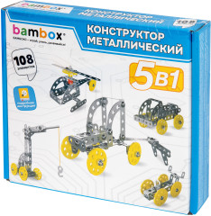 Конструктор металлический «Техника 5 в 1» с подвижными деталями, 108 элементов, (БАМБОКС), 667030 - Фото 11