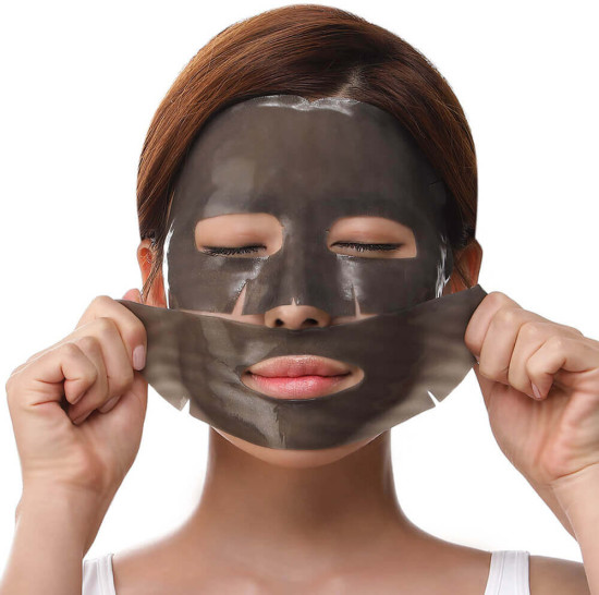 Маска для лица гидрогелевая с черным жемчугом и золотом «Black Pearl & Gold Hydrogel Mask Pack»