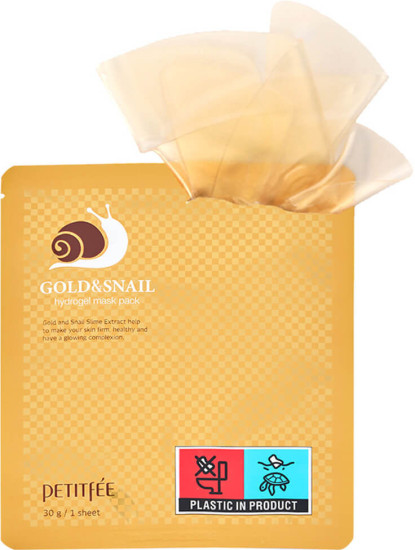 Маска для лица гидрогелевая с золотом и улиточным муцином «Gold & Snail Hydrogel Mask Pack»
