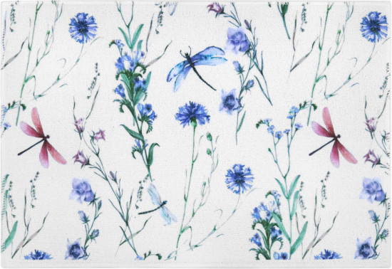 Коврик для сушки посуды из микрофибры, 31х47 см, «Луговые цветы», 440 г/м2, (БУМХАУС), 701156