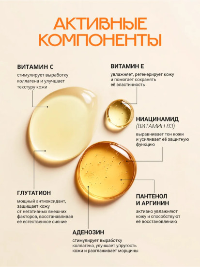 Сыворотка для сияния кожи лица с комплексом витаминов и глутатионом «Glow Vita Brightening Serum»
