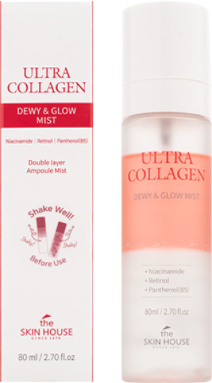 Тонер-мист для лица с ниацинамидом и пантенолом двухфазный «Ultra Collagen Dewy & Glow Mist»