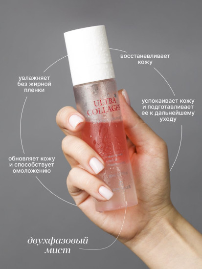 Тонер-мист для лица с ниацинамидом и пантенолом двухфазный «Ultra Collagen Dewy & Glow Mist»