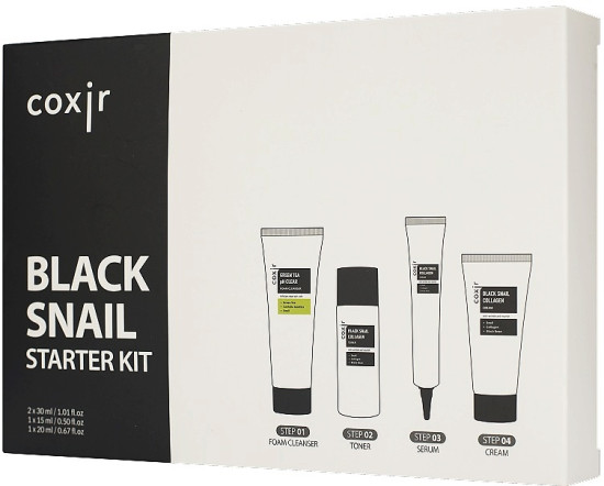 Набор миниатюр для кожи лица с муцином черной улитки и коллагеном «Black Snail Starter Kit»