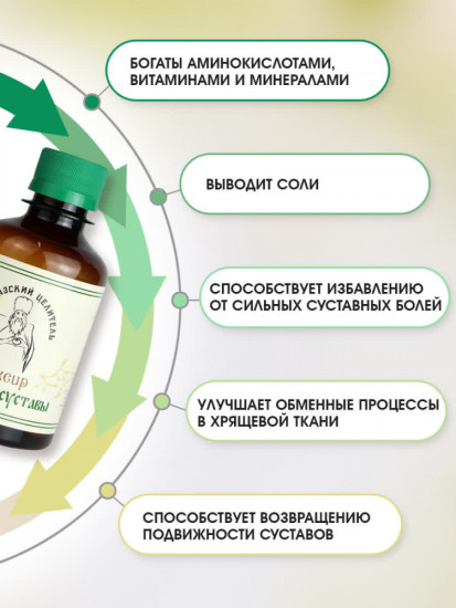 Эликсир «Здоровые суставы» при болях в коленях, артрозе и артрите