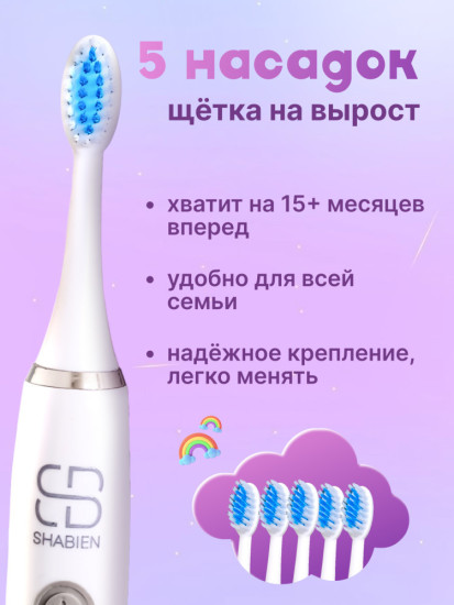 Детская электрическая зубная щетка MagicBrush белый щетина мягкая