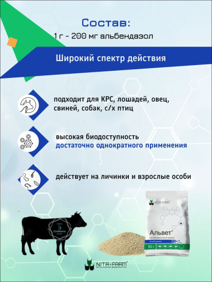 Антигельминтное средство «Альвет»