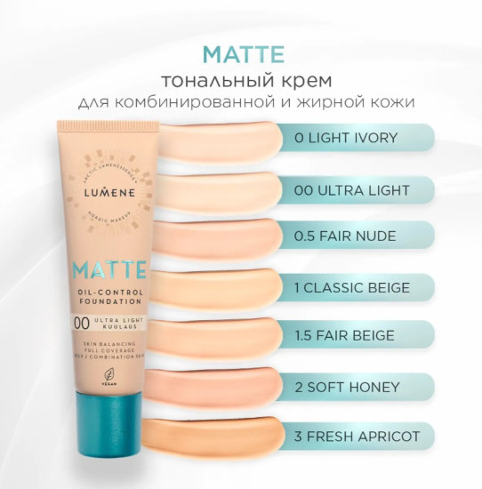 Матирующий тональный крем SPF 20, тон 1.5 Fair Beige
