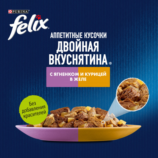 Набор кормов для кошек с ягнёнком и курицей в желе