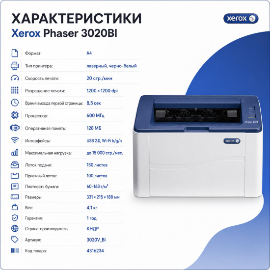Printer B/W A4 3020BI