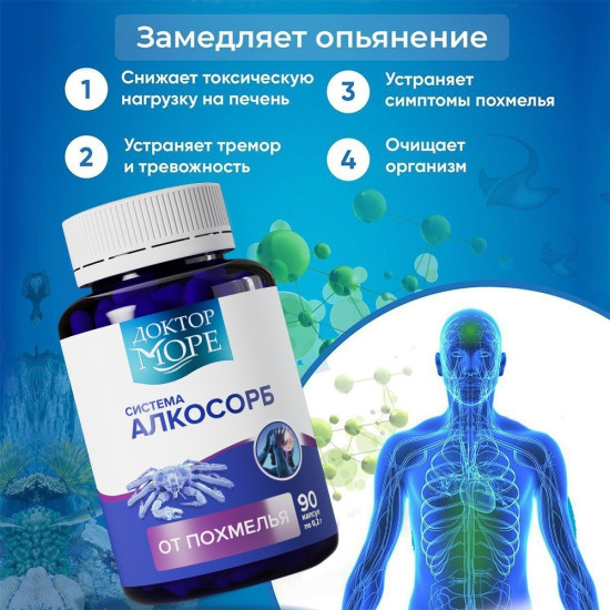 Алкосорб сорбент от похмелья и алкоголя