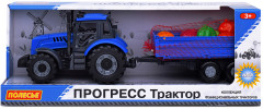 Игрушечный трактор «Прогресс» с бортовым прицепом + набор продуктов - Фото 7
