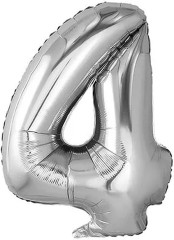 Воздушный шар «фольгированный Цифра 4 40" Silver» - Фото 1