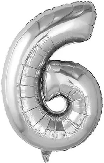 Воздушный шар «фольгированный Цифра 6 40" Silver»