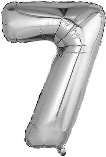 Воздушный шар «фольгированный Цифра 7 40" Silver»