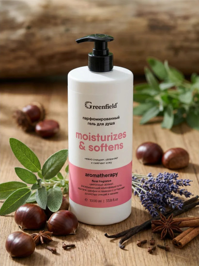 Гель для душа парфюмированный цветочный «Moisturizes & softens»