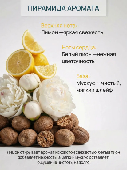 Жидкое мыло-пенка для рук «Letter from summer. Белый пион, мускус, лимон»