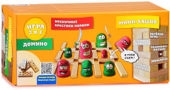 Настольная игра Дженга «Нескучные Крестики-нолики Мини-башня Домино» - Фото 5