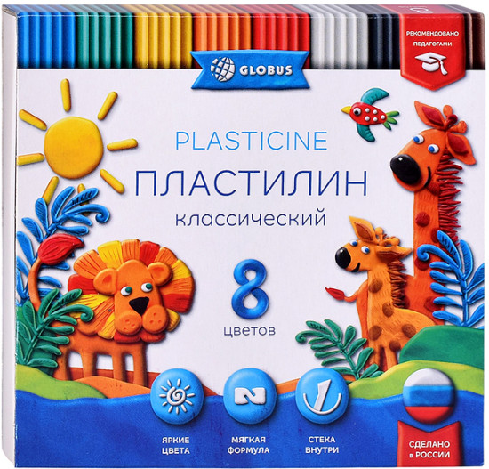 Пластилин классический 8 цв