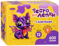 Тесто для лепки 12 цветов по 50гр 9 форм скалка 600гр - Фото 7