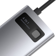 Хаб Metal Gleam CAHUB-CY0G Type-C вход, 4 порта (1xUSB 3.0+1xUSB 2.0+HDMI+Type-C PD) - Фото 4