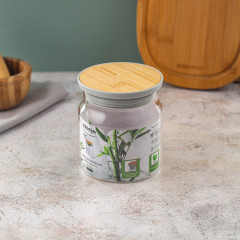 Банка из боросиликатного стекла для хранения сыпучих продуктов Bamboo - Фото 2
