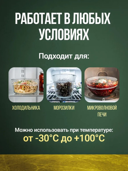 Пищевые пакеты на резинке на тарелку