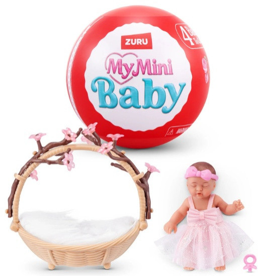 Кукла-сюрприз Игрушка My Mini Baby яйцо с мини куклой младенцем и аксессуарами 5 см 77759