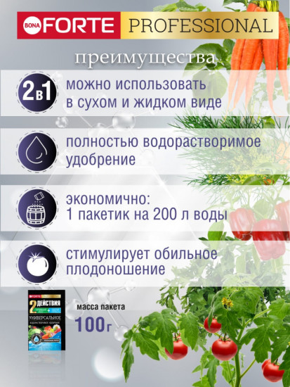Удобрение Универсальное с аминокислотами 0.1 кг