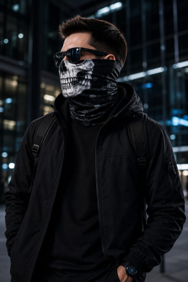 Бафф Hex Skull с черепом, мультифункциональный шарф-труба для спорта, туризма и рыбалки, 25×50 см