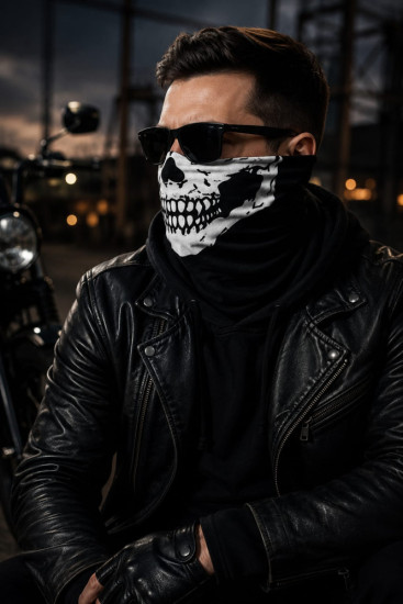 Бафф Classic Skull с черепом, мультифункциональный шарф-труба для спорта, туризма и рыбалки, 25×50 см