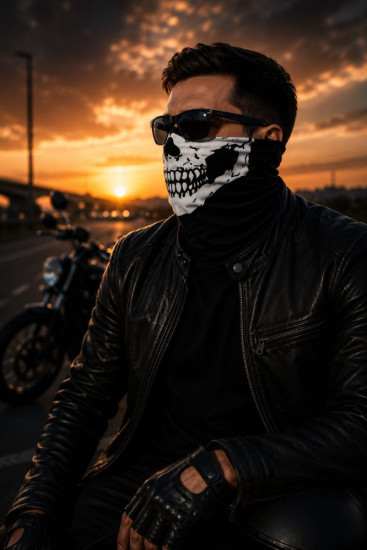 Бафф Classic Skull с черепом, мультифункциональный шарф-труба для спорта, туризма и рыбалки, 25×50 см