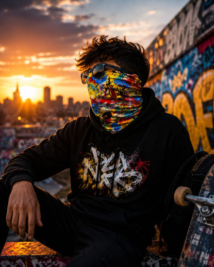 Бафф Urban Pop Graffiti яркий граффити принт, мультифункциональный шарф-труба унисекс 25×50 см