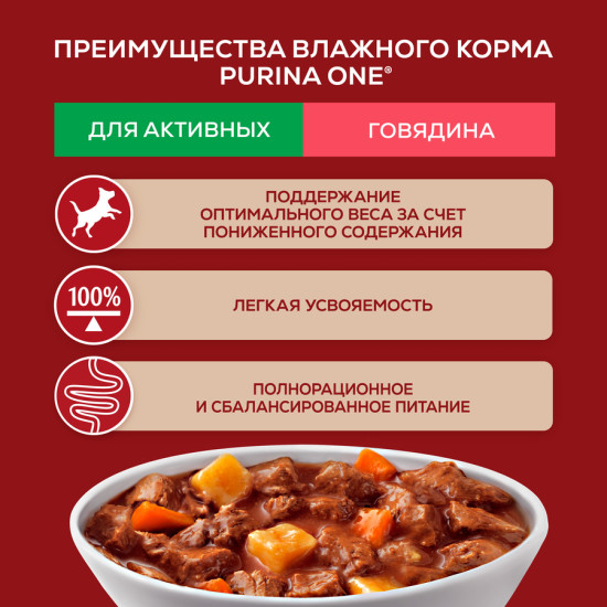 Корм для собак с говядиной, картофелем и морковью