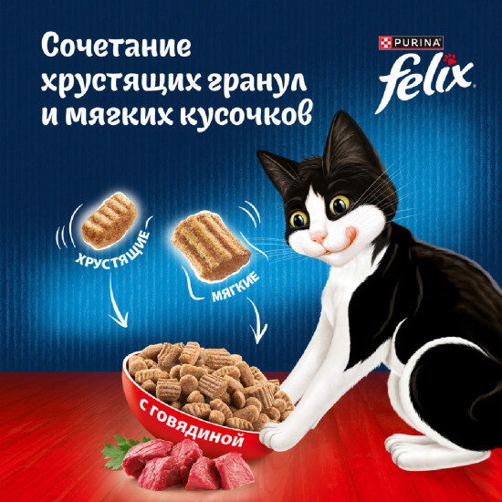 Корм сухой для кошек с говядиной «Двойная вкуснятина»