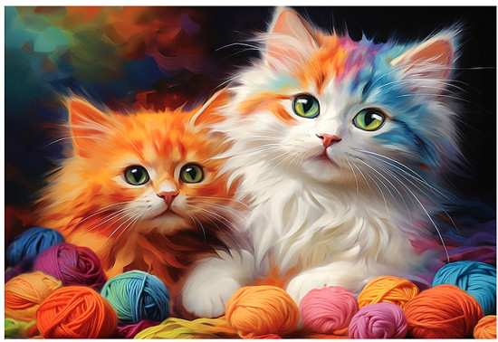 Алмазная мозаика «Котята в клубочках»