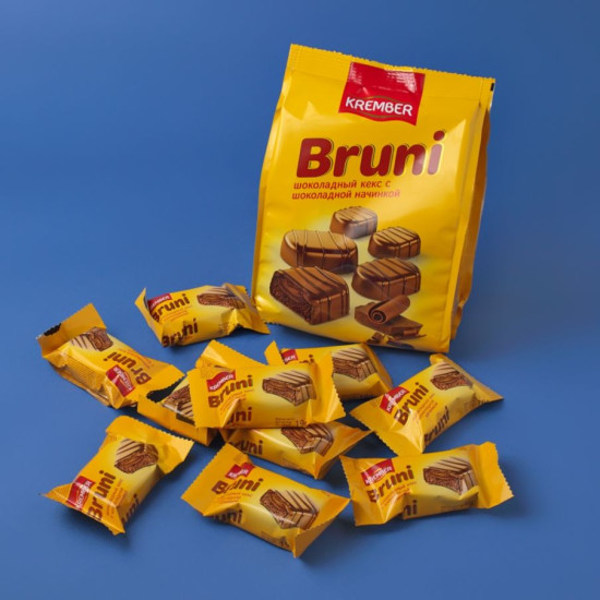 Кекс шоколадный глазированный с шоколадной начинкой «Bruni»