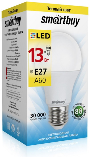 Светодиодная (LED) Лампа -A60-13W/3000/E27